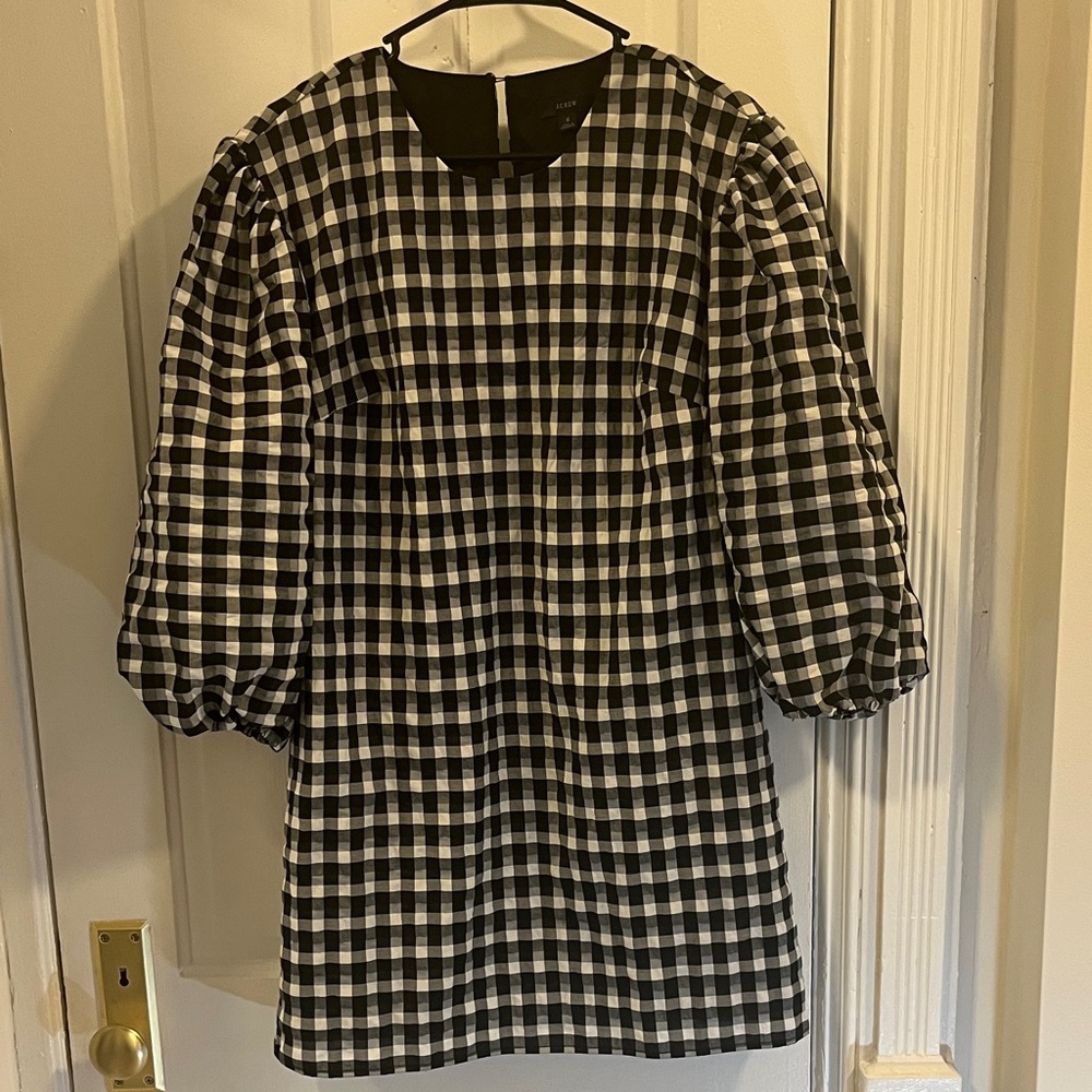 J. Crew Monochrome Gingham Dress